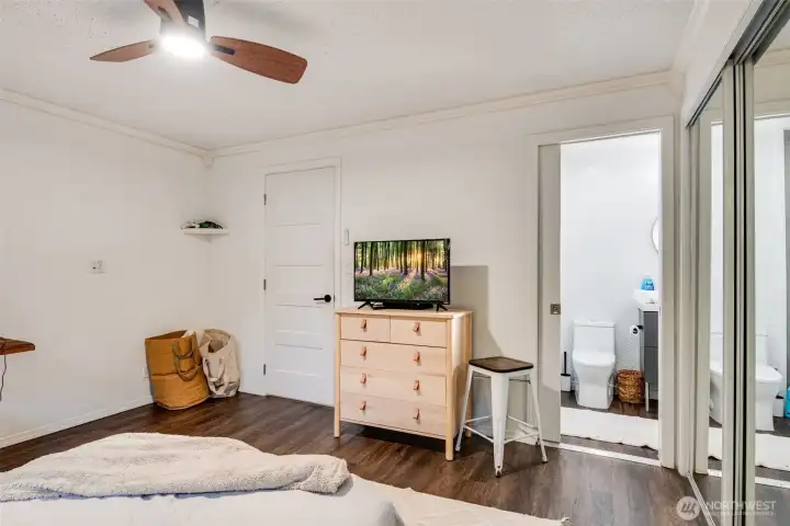 Ensuite off of upstairs primary bedroom