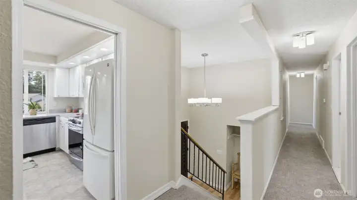 Open upper-level landing designed for everyday convenience