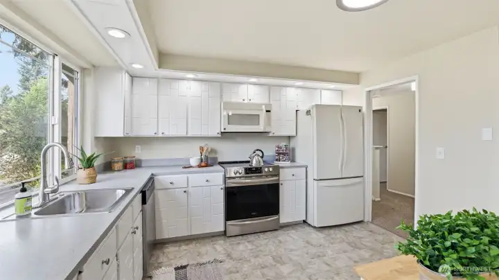 Enjoy cooking with natural light and serene outdoor views