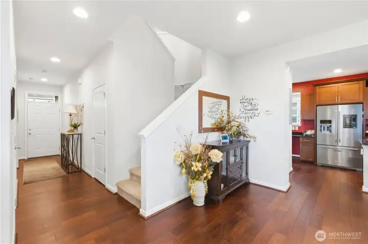 Look back at entryway and kitchen from LR