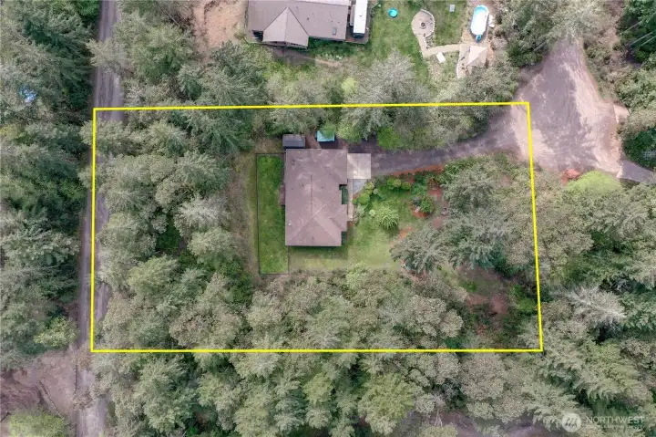 Large private lot extends well beyond lawn and fenced area. Extends all the way back to 14th St SW. Lots of room to expand.