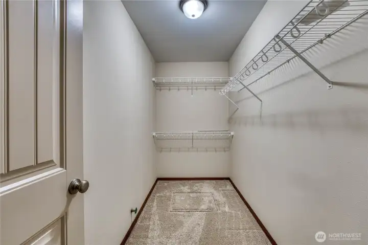Large walk in closet in primary bedroom.