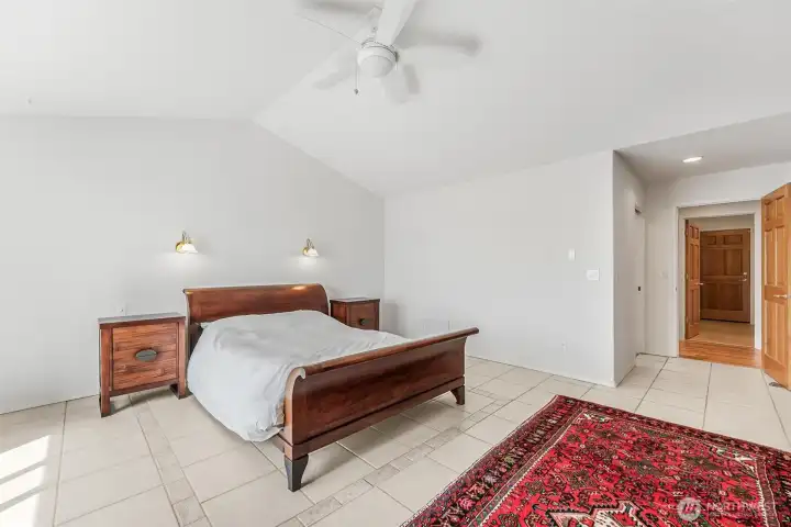 The large and luxurious primary suite.