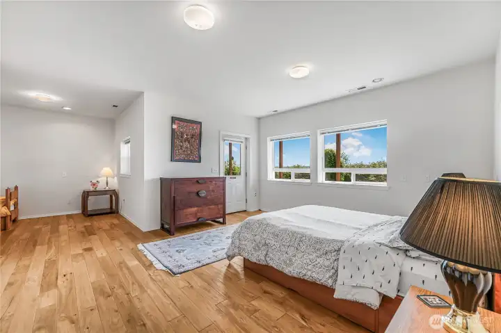The third bedroom has extra space for more beds or for an office.