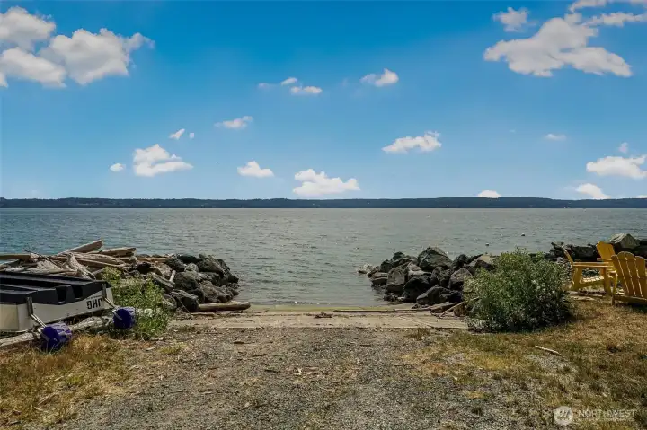 The property has access to Summerland beach and boat launch.