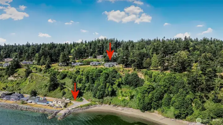 The home in proximity to the beach access.