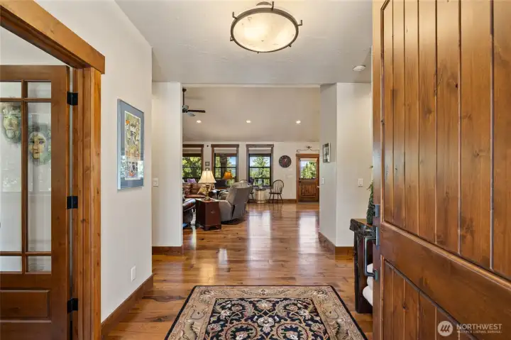 Wide entry welcomes you into this fabulous mountain home.