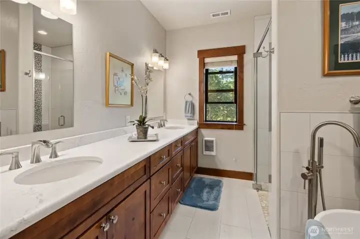 Double vanity.