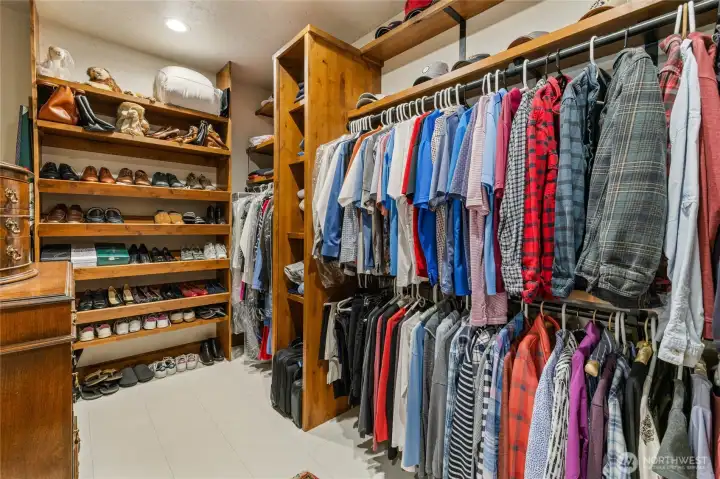 Room walk-in closet in the primary suite.