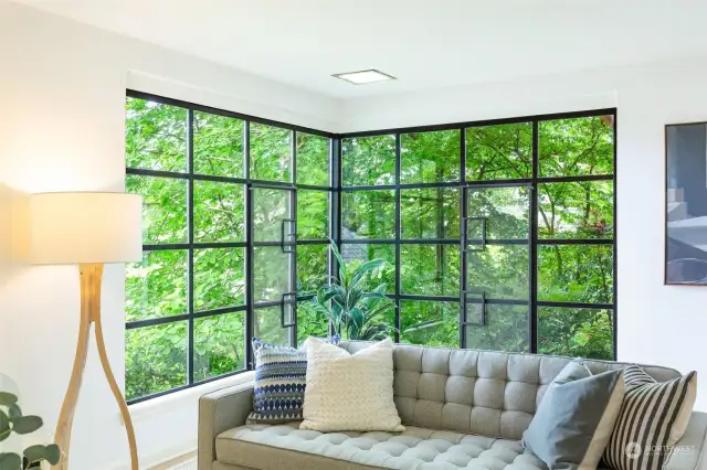 Corner industrial windows are a key design element