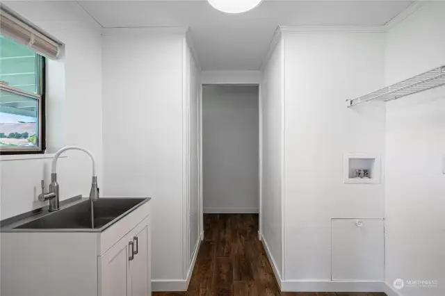 Laundry room with utility sink