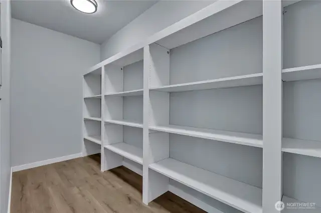 Custom Cabinets in Generously Sized Kitchen Pantry
