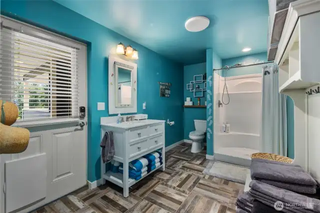 Lower Guest Bath w/ Direct Outdoor Access to.....