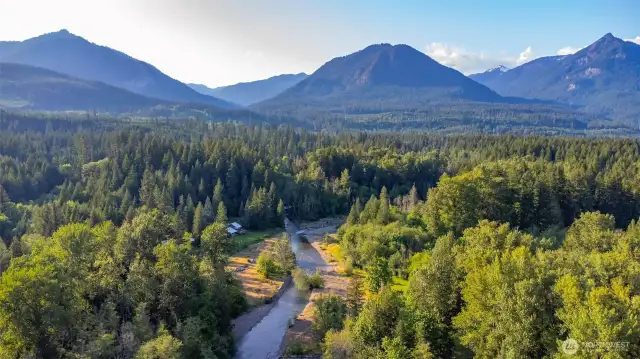 This beautiful retreat is just to the west (left) of the creek in the foreground
