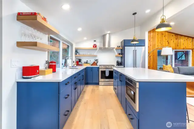 Open concept allows visiting while cooking