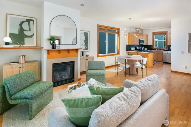 Open floor plan creates very flexible living arrangements.  Dining area can easily handle an expanding table for special occasions.