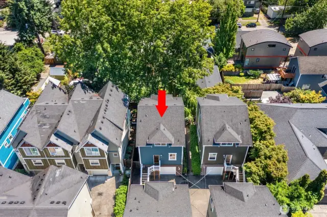 Aerial view of the home