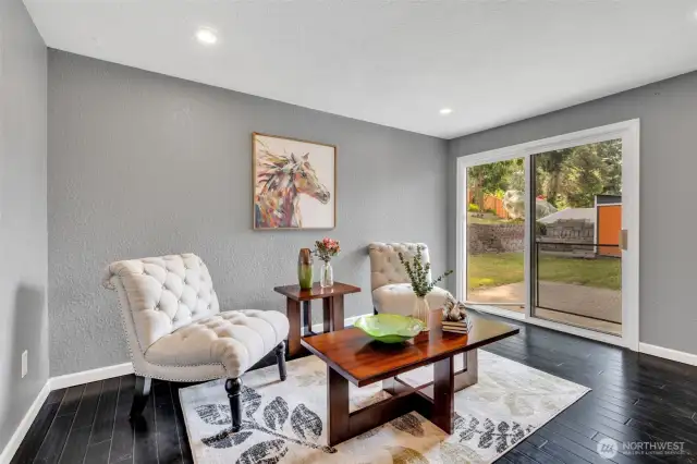 Relax and enjoy the view out the back slider