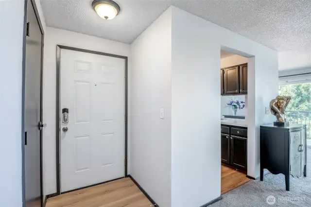Front entry with a storage closet just inside the front door