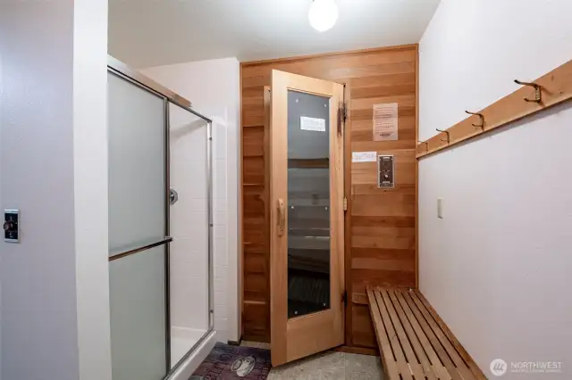 Separate saunas and bathrooms for men and women in the clubhouse