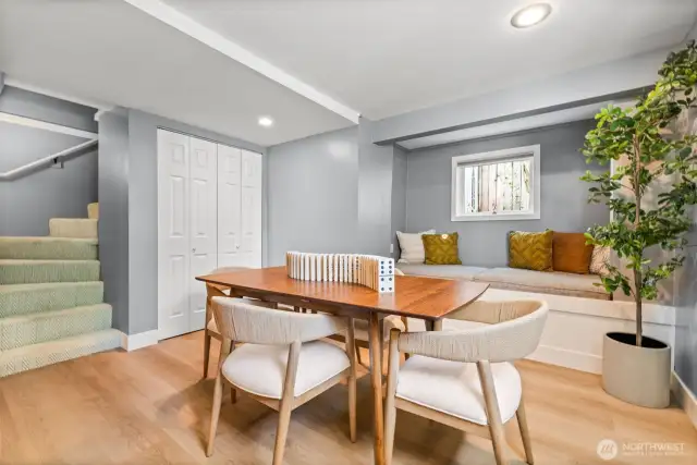 Welcome to the very functional and comfortable lower level. This room is spacious for both comfort and activities, making it an incredible secondary entertaining space.