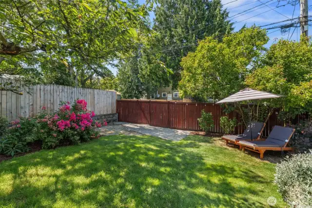 Fully fenced backyard is great for pets and kids
