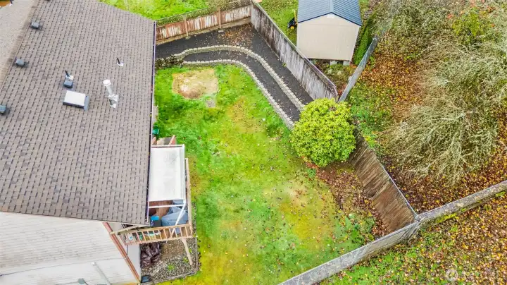 Fully fenced backyard