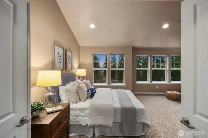 French door entry to oversized primary suite