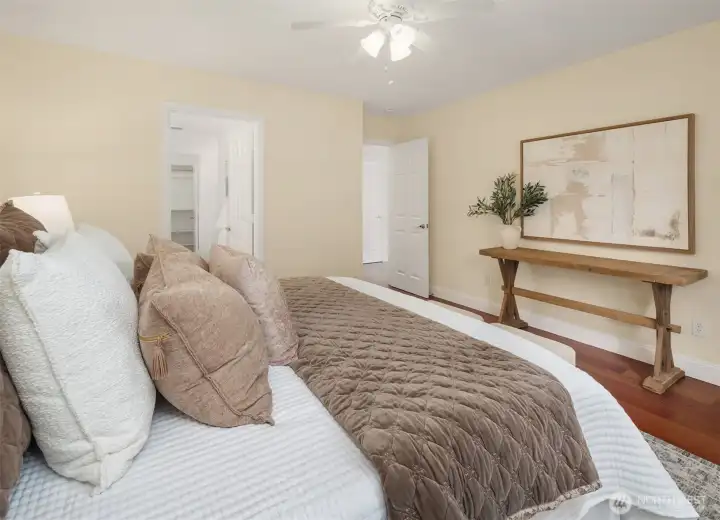 Primary bedroom with ensuite bath.