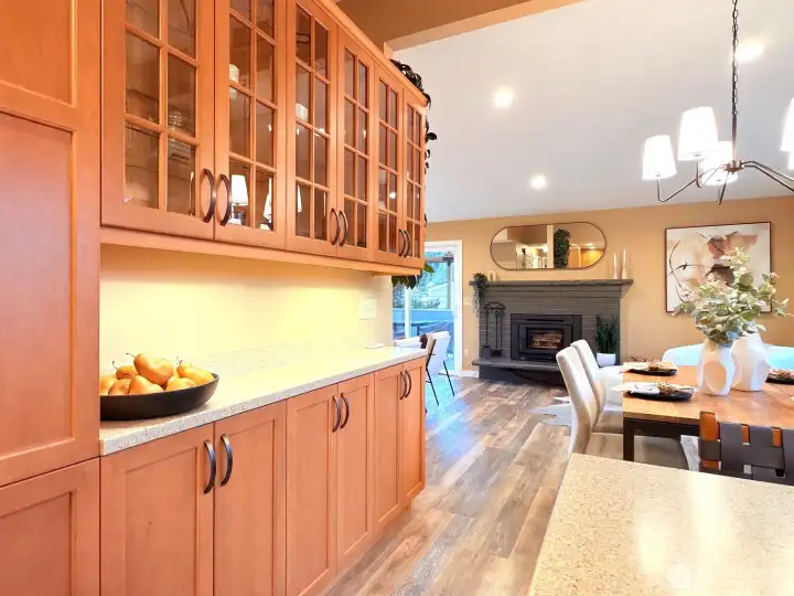 Classic maple built-ins to show off all of your beautiful wares.