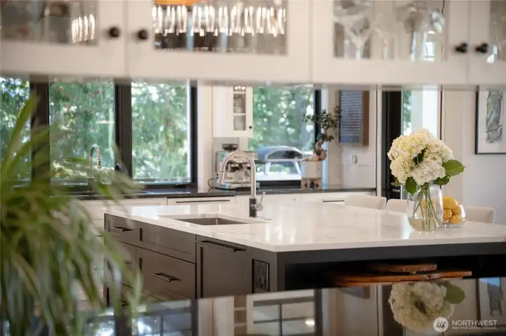 Thoughtful details like this pass through from the kitchen to the dining room are sprinkled throughout the home.
