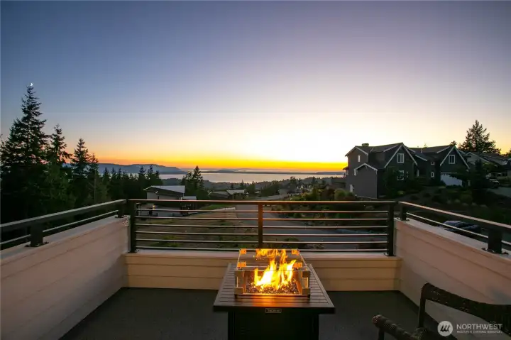 Sunset view from the media room balcony.