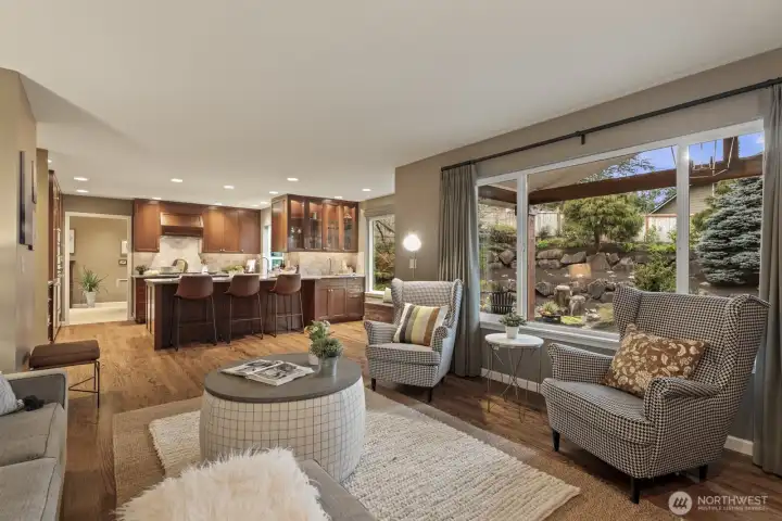 The home features custom window treatments and professionally cleaned windows throughout.