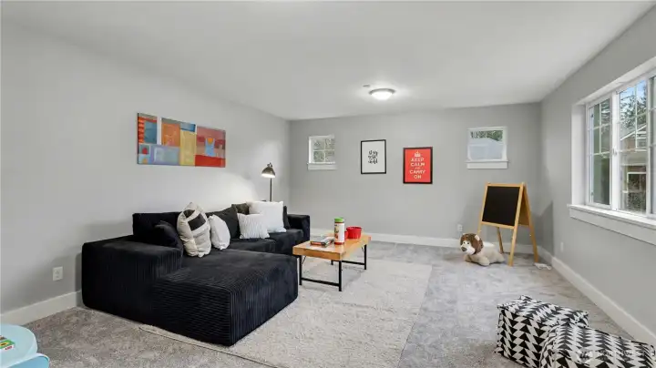 This large upper level bonus room offers the flexibility to design the perfect space for entertainment or relaxation.