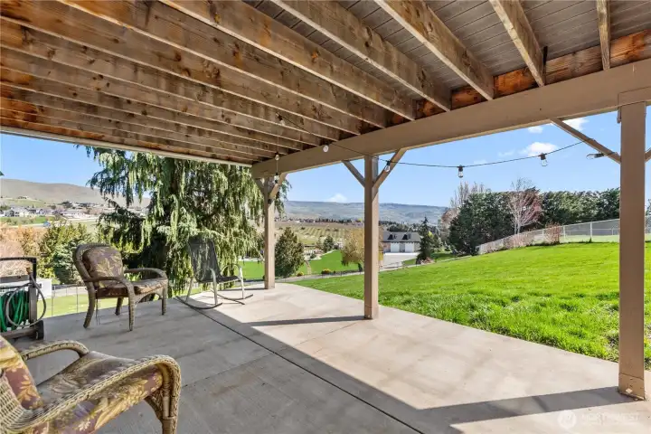 Relaxing on the back patio.