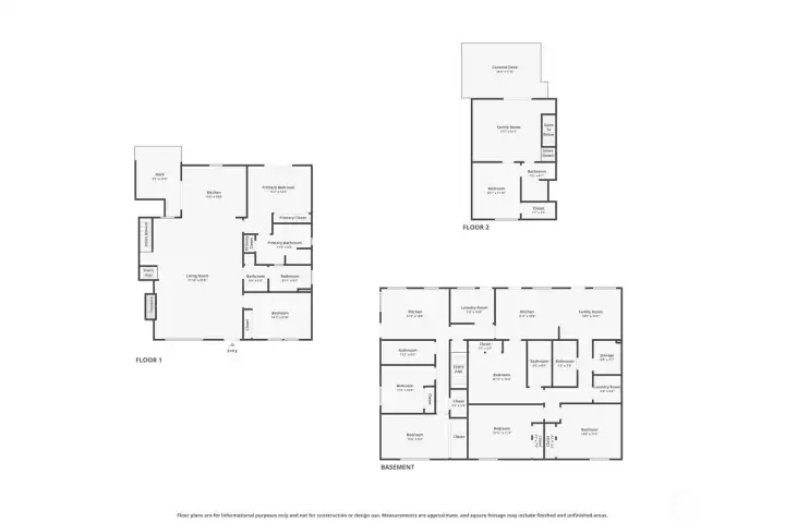 Floor plan for all levels
