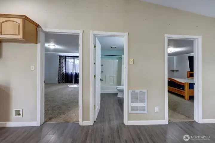 View of Entrance to Bedrooms and Bathroom