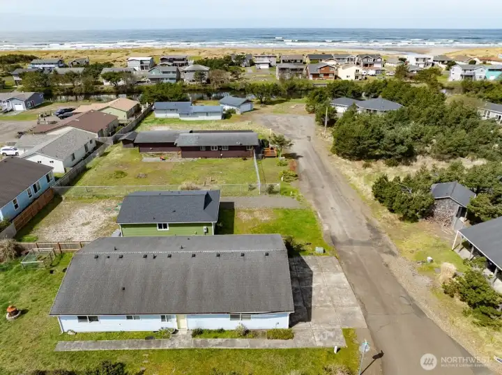Aerial View Front of House, View of Ocean