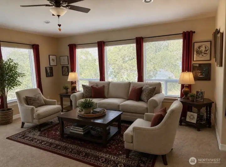 AI generated sitting area in the living space.