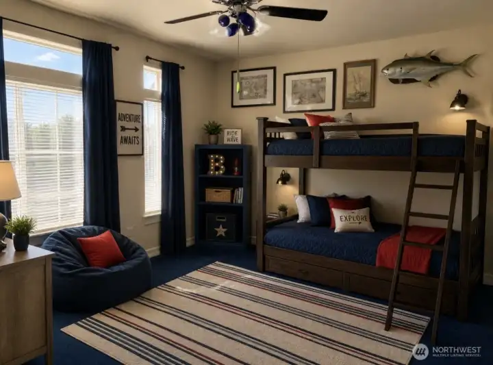 AI generated middle level bedroom