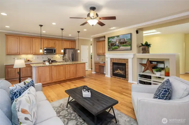 Another view of the great room and island kitchen.