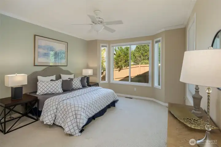 Primary suite...with walk-in closet and ensuite bathroom.