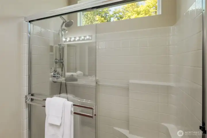 Well equipped primary shower.