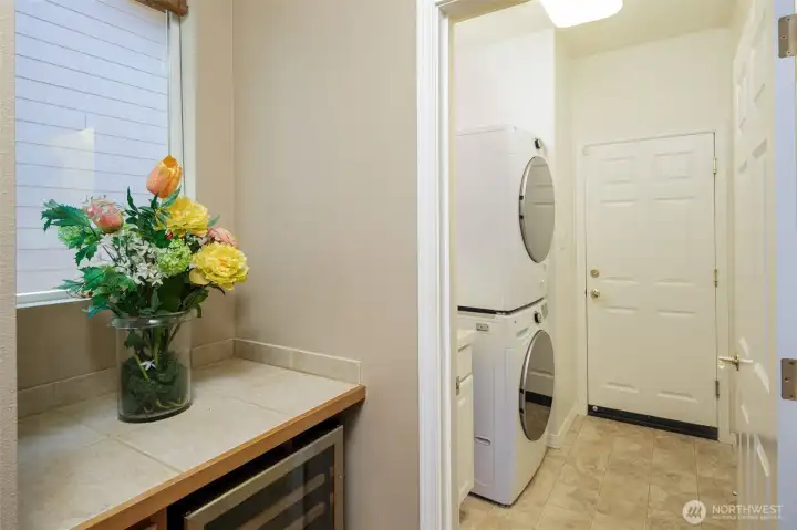 Laundry area.  The door you see goes to the large, 2-car garage.
