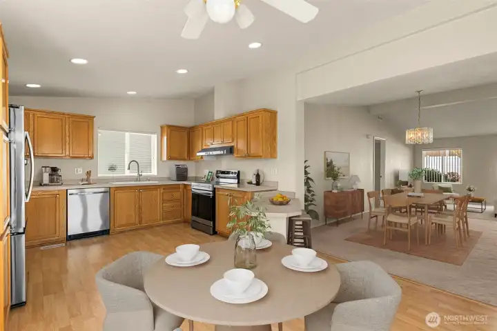 Dining room virtually staged