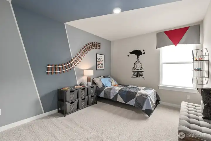 Bedroom 2. Photo rendering is representational and may be virtually staged. Actual home is under construction and finishes, elevation, and paint colors may vary. See site agent for details.