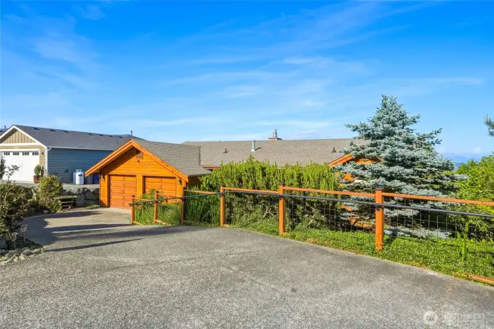 Easy sloped driveway with hand rails