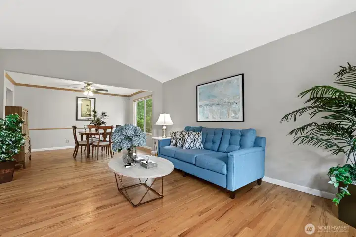 Formal living room adjacent to the formal dining room
