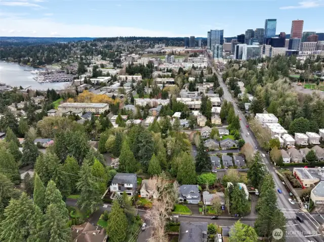 Walking distance to downtown Bellevue, parks, waterfront, light rail