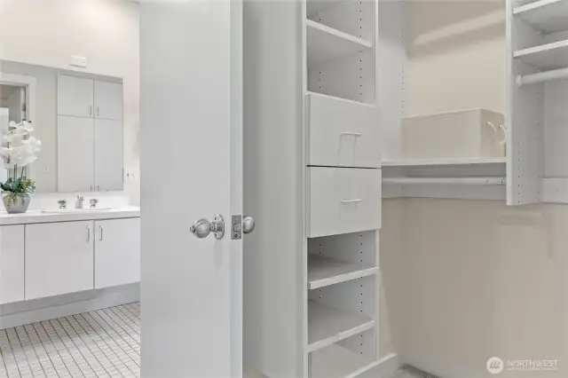 Walk-through closet to ensuite bath.